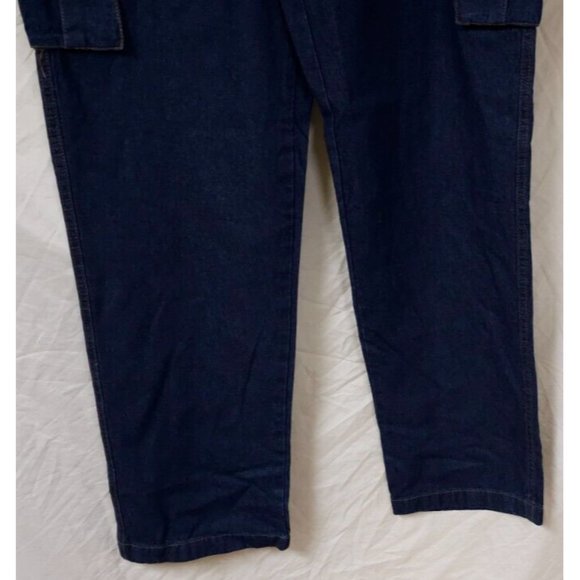 Haband Casual Joe Medium Elastic Waist Pullon Zipper Dark Wash Cargo Jeans 30x31 - Picture 4 of 9